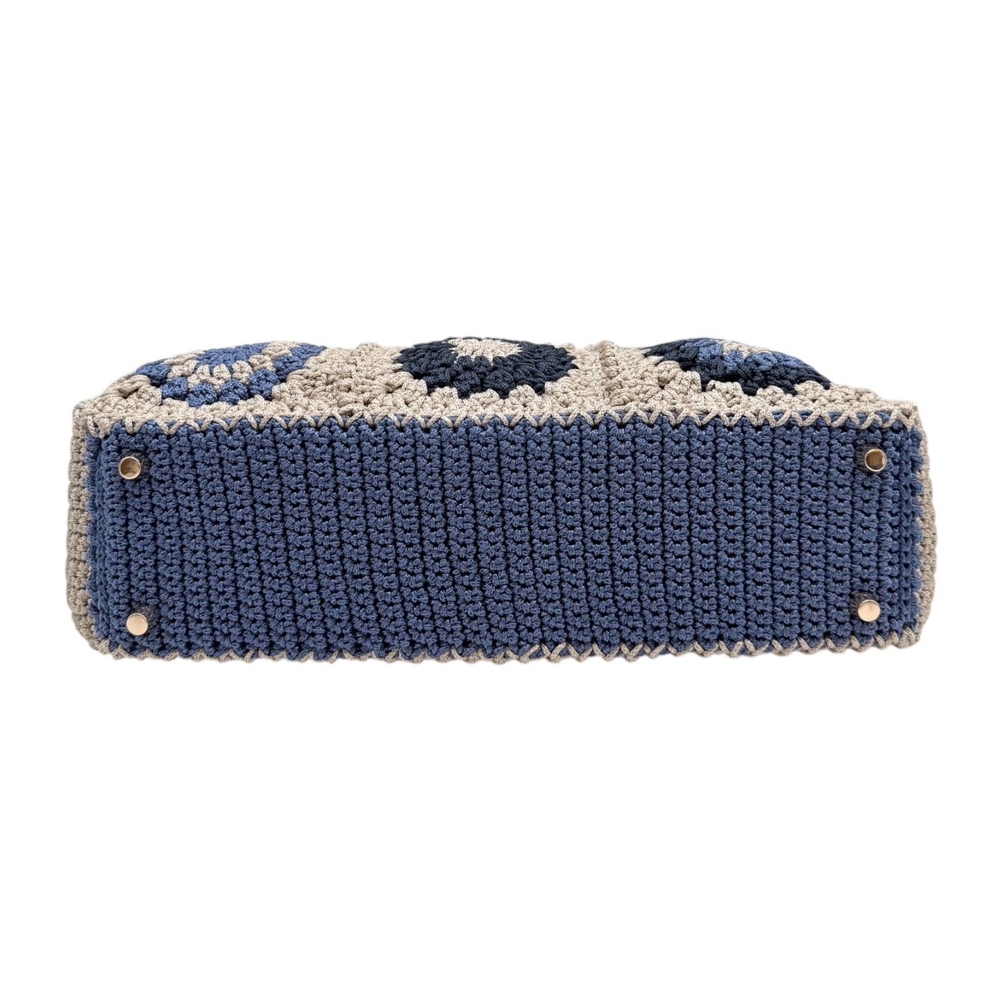 Granny Square Bag "LATTE/NAVY"