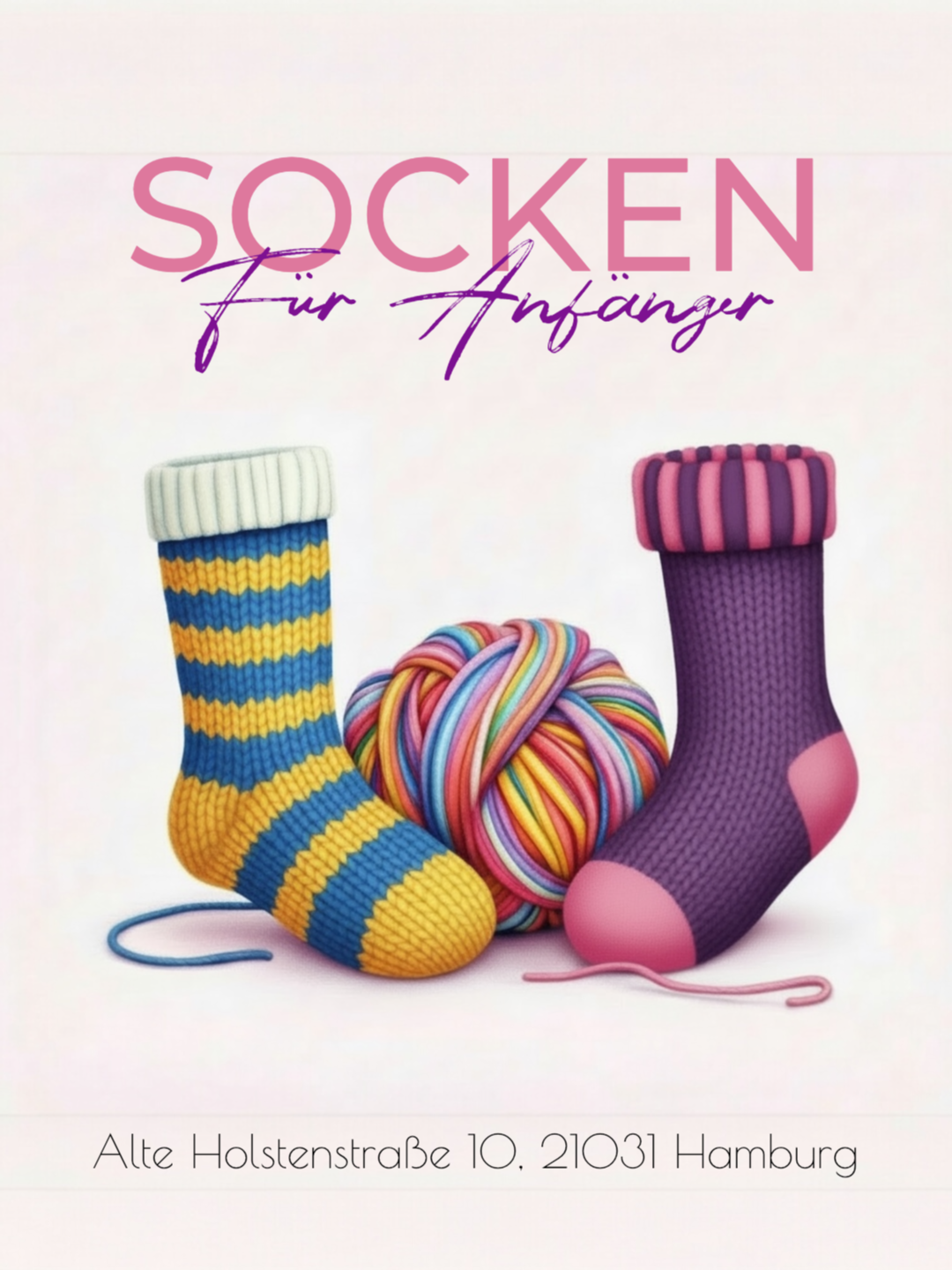 WORKSHOP "SOCKEN FÜR ANFÄNGER" Samstag, 08.08.26 15-18 Uhr