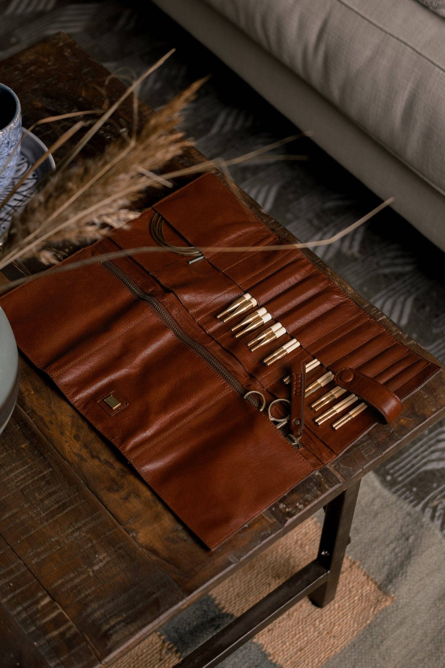 Stockholm Nadel-Etui aus Leder: Schwarz / Eine Größe
