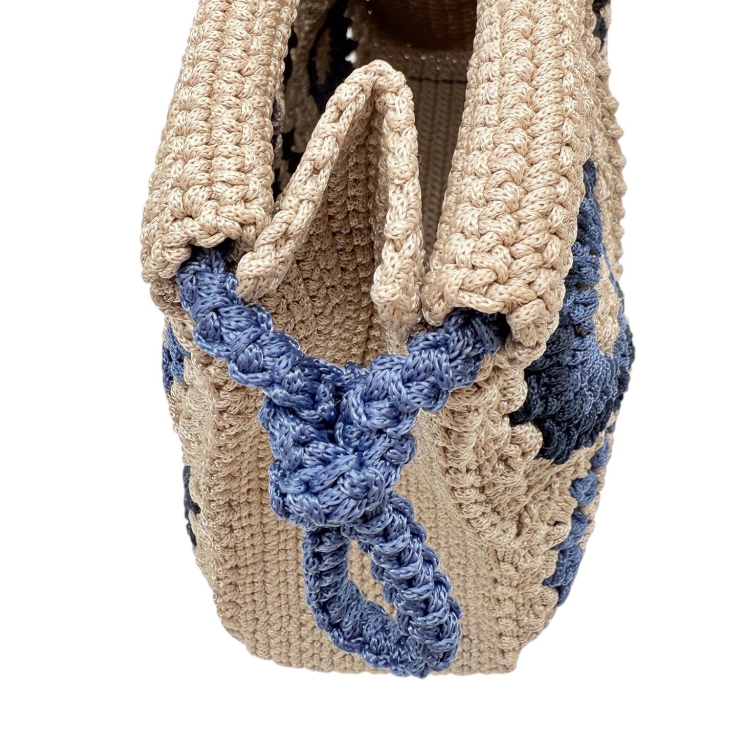 Granny Square Bag "LATTE/NAVY"