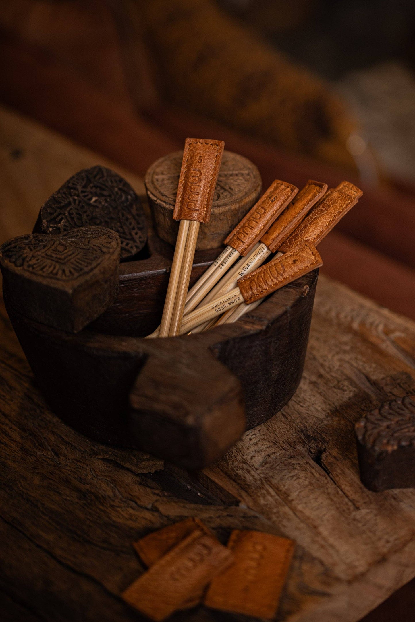 Chris Nadeltaschen aus Leder: Whisky / Eine Größe