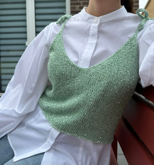 Glow Tie Top - Strickpaket (ANANAS/PAILLETTES)