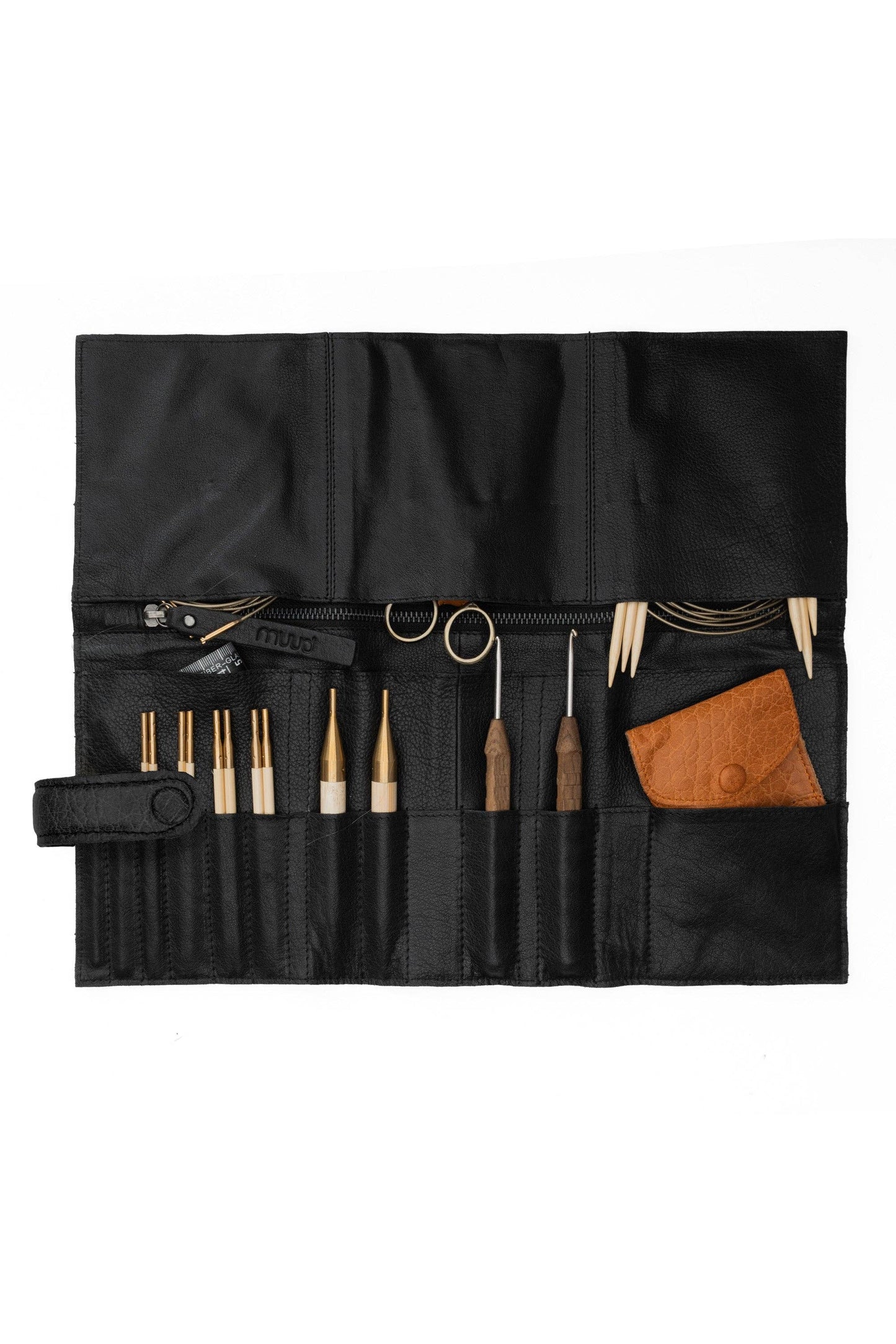Stockholm Nadel-Etui aus Leder: Schwarz / Eine Größe